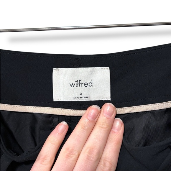 Aritzia Wilfred Tie Front Pant Japanese Black Belted Trousers Size 4 - Picture 6 of 8